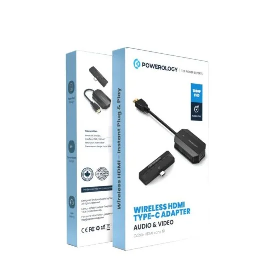 Powerology Wireless Hdmi Type-C Adapter Audio & Video